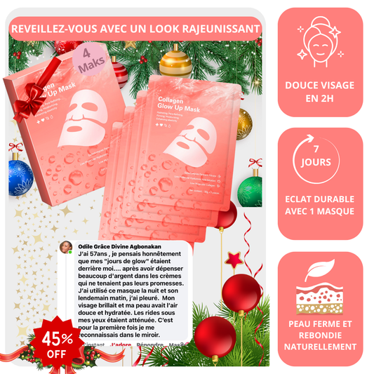 Collagen Glow Up 2.0 ( 04 Masques dans 01 PACK )